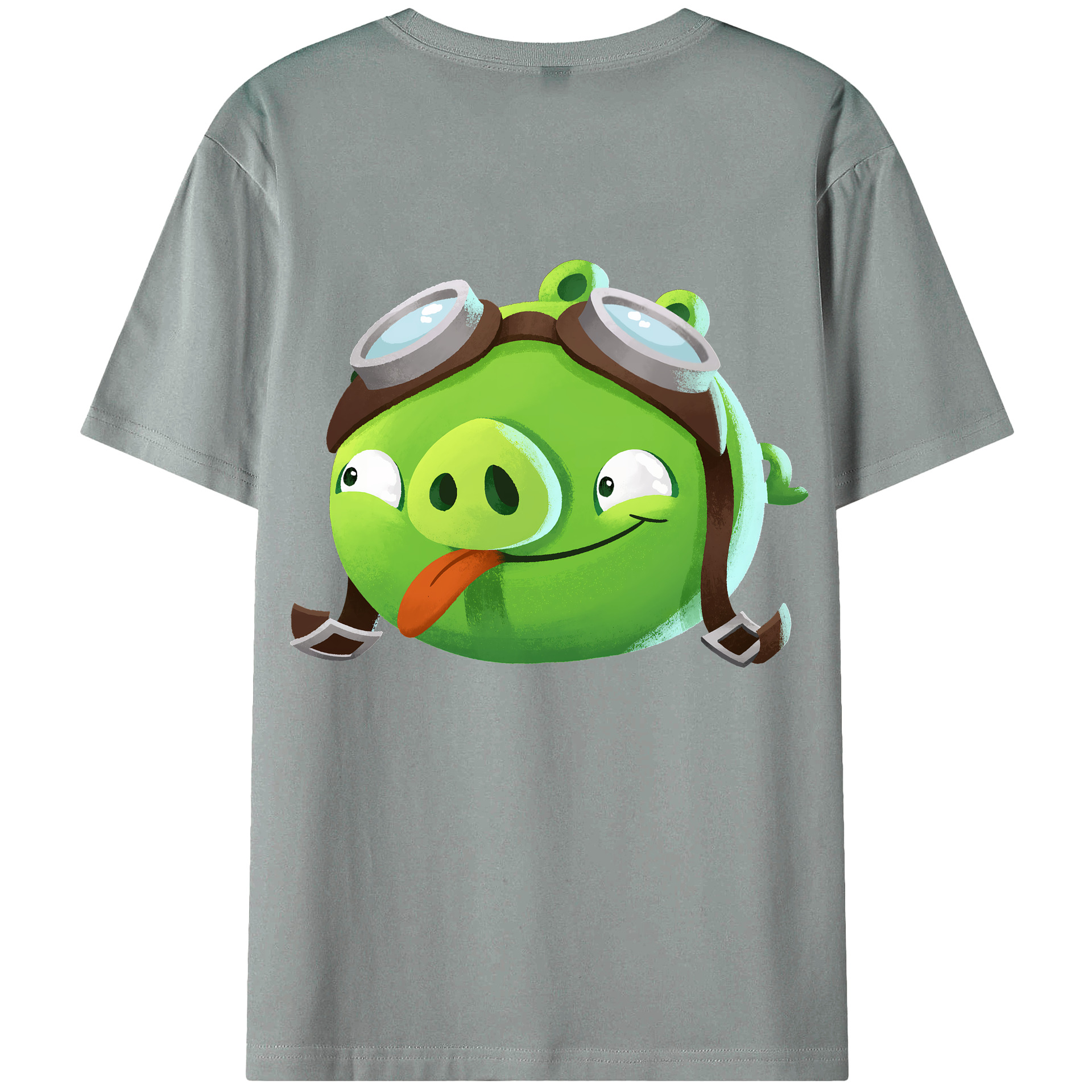 （画像用） Angry Birds アングリーバード 綿100％ メンズ半袖Tシャツ（バックプリント） 通気性